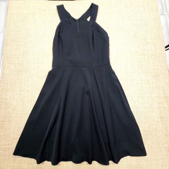 A|X Armani Exchange Dress Womens 6 Black A-Line Flare V Neck Cocktail Sleeveless - Picture 3 of 9